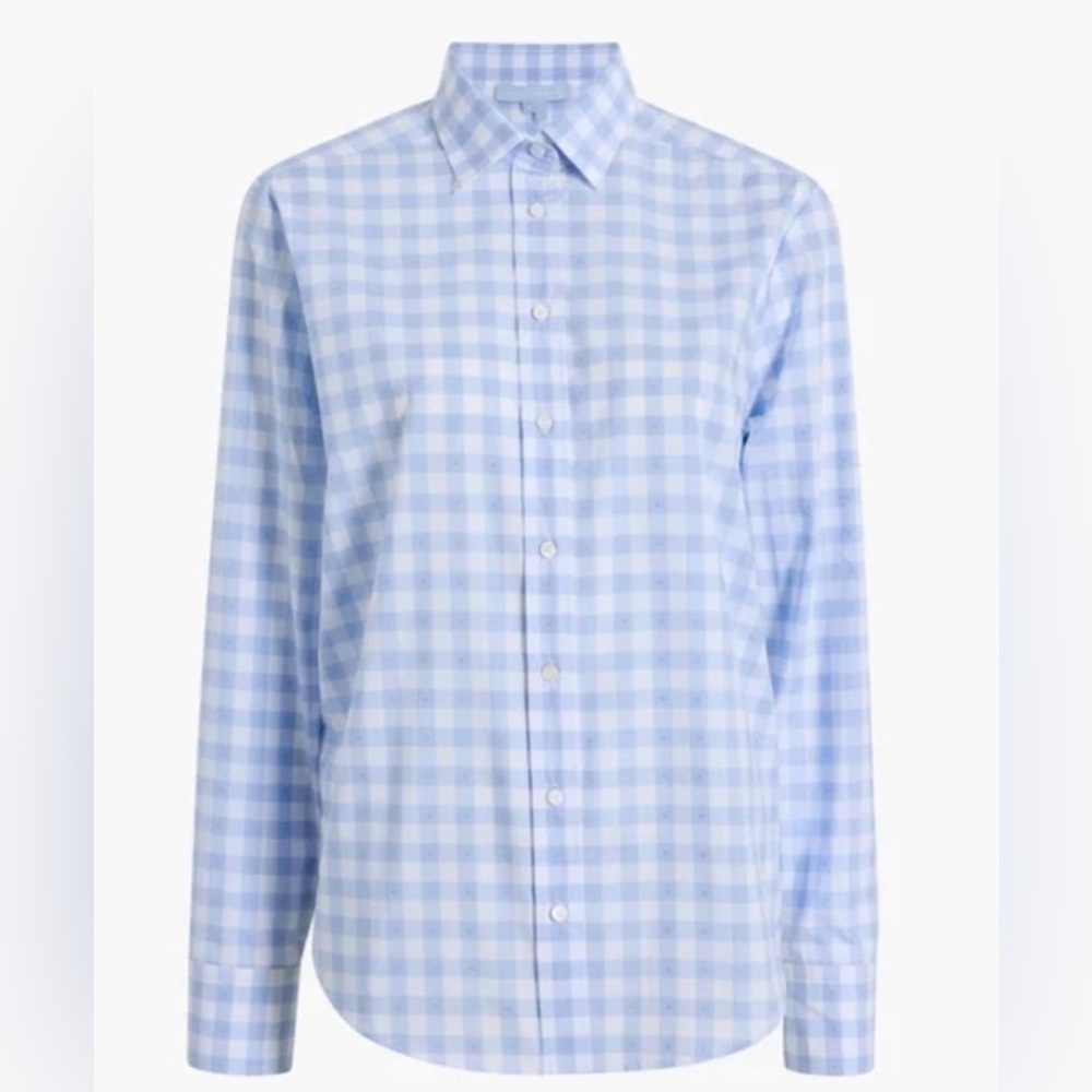 HILL HOUSE James Shirt in Blue Gingham Small
